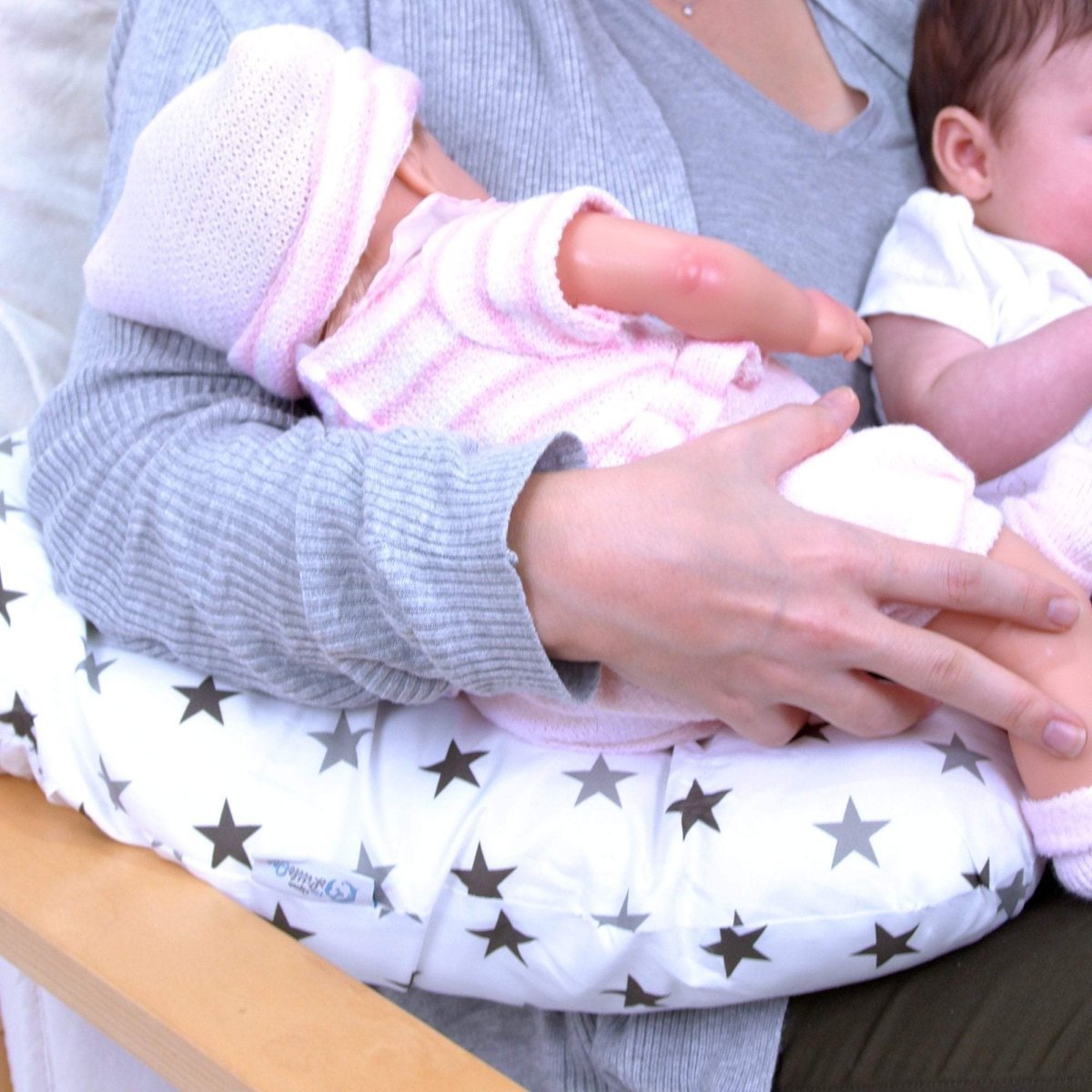 Twin Pregnancy Nursing Pillow - Silver Stars - Baby&More