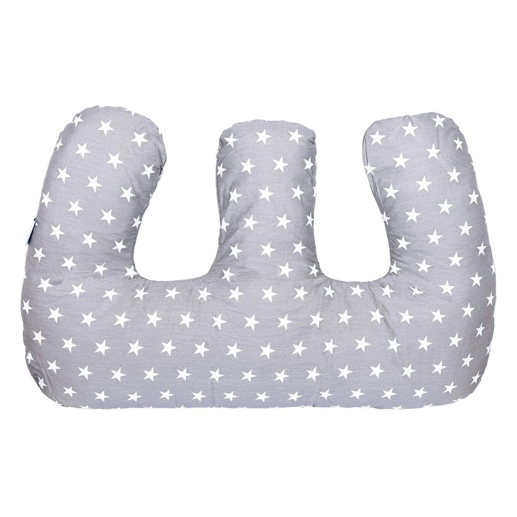 Twin Pregnancy Nursing Pillow - Grey with White Stars