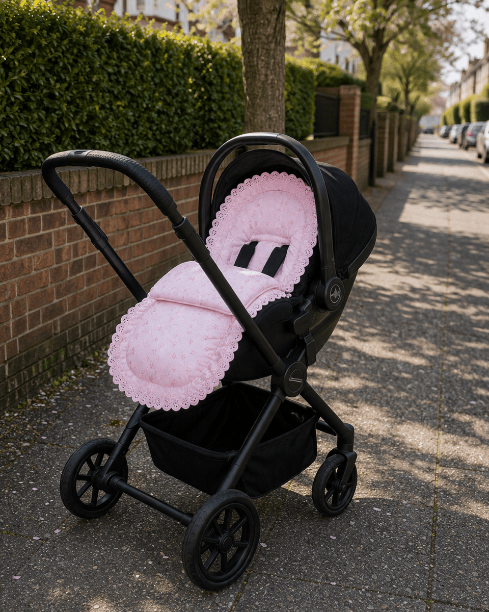 Universal Broderie Anglaise Car Seat Footmuff / Cosy Toes - Baby&More