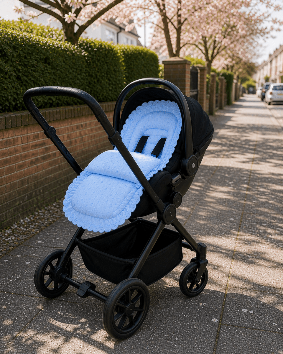 Universal Broderie Anglaise Car Seat Footmuff / Cosy Toes - Baby&More