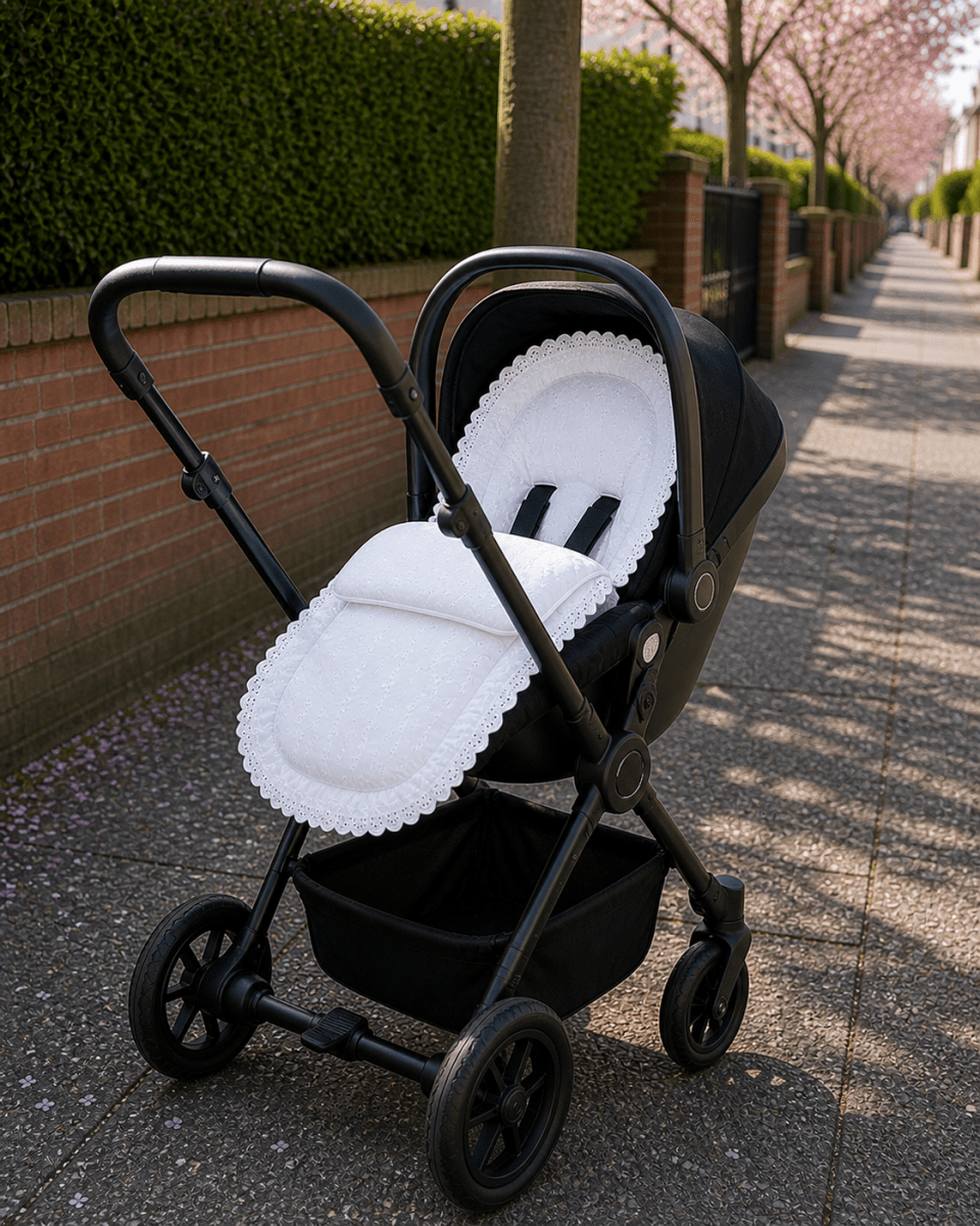 Universal Broderie Anglaise Car Seat Footmuff / Cosy Toes - Baby&More