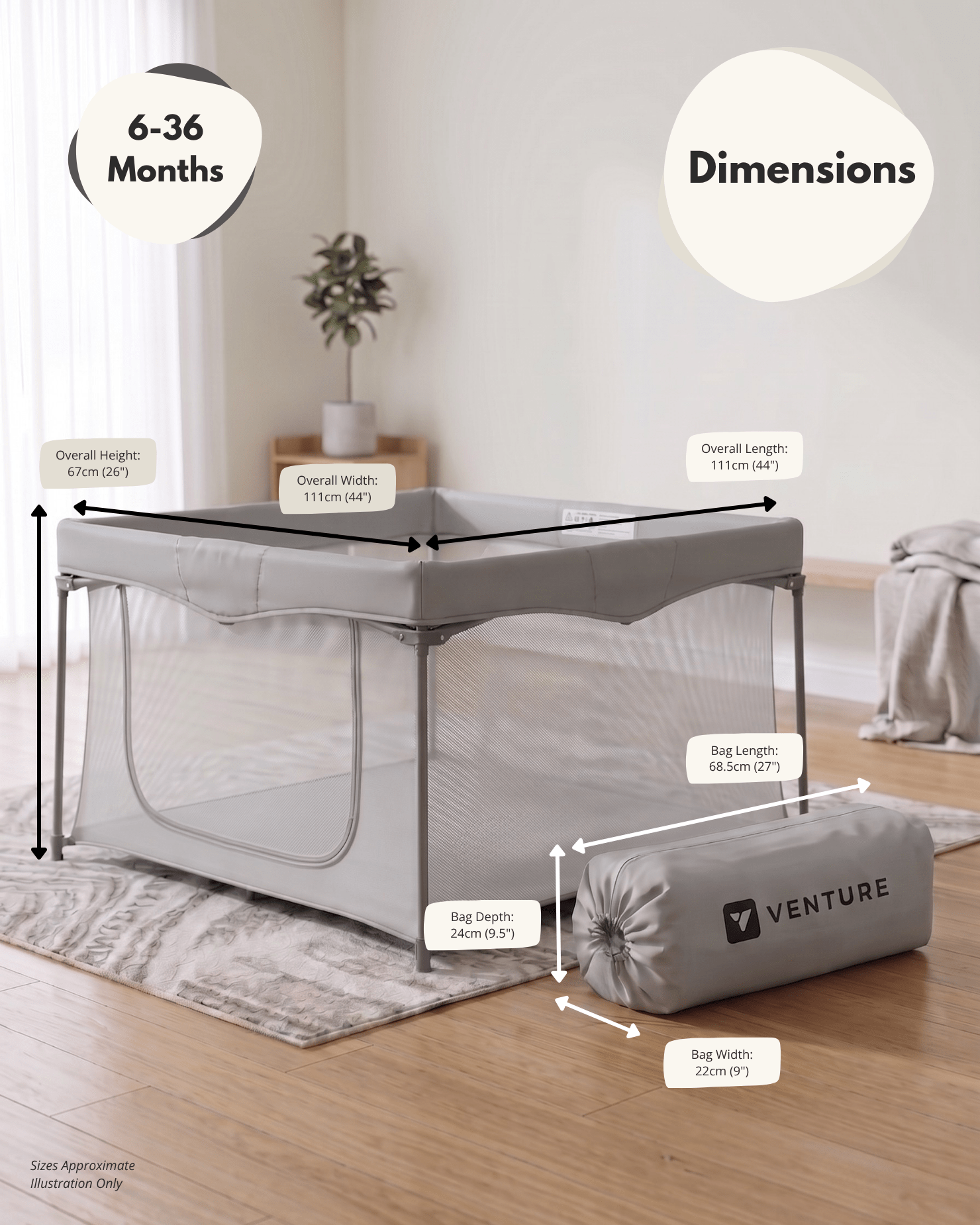 Venture All Stars JOY Square Baby Playpen - Baby&More
