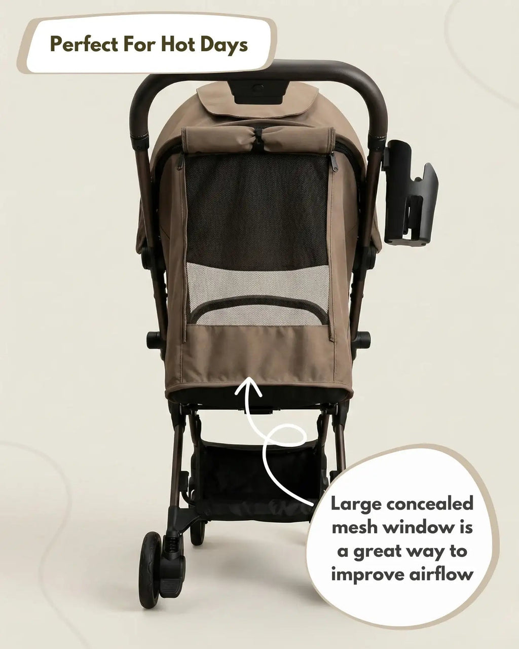Venture Avio Compact Travel Baby Stroller - Truffle - Baby&More