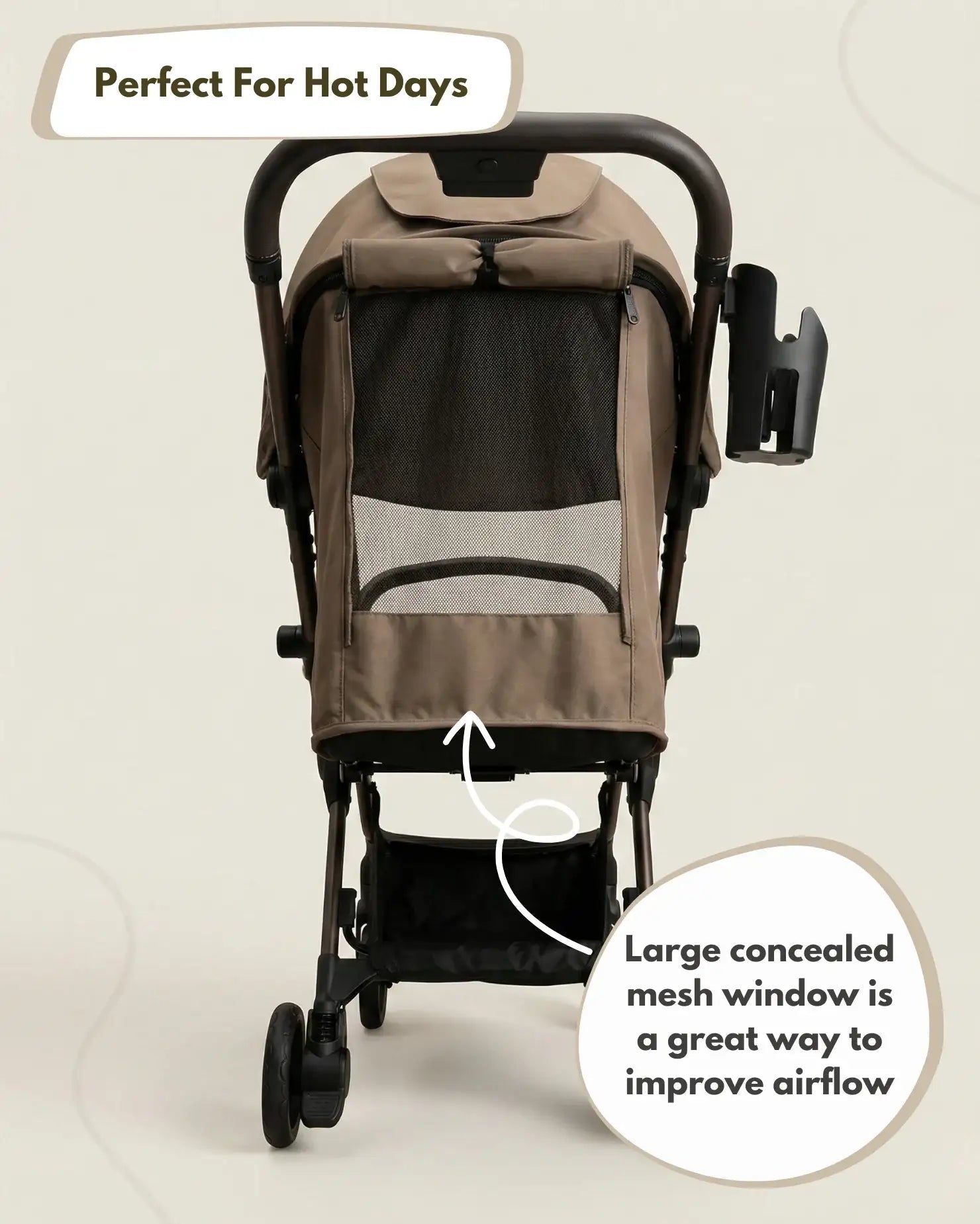 Venture Avio Compact Travel Baby Stroller - Truffle - Baby&More