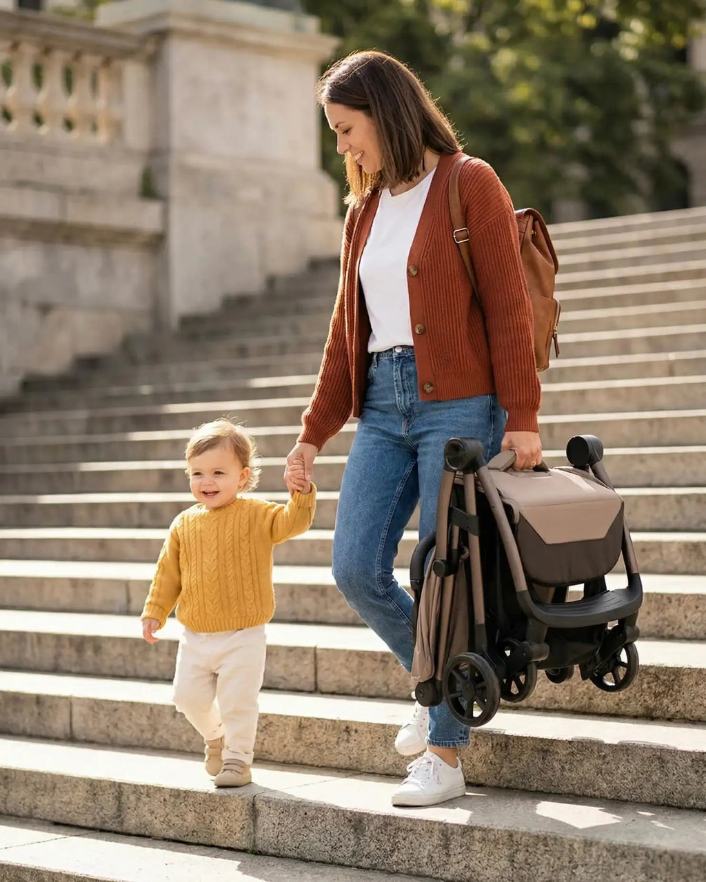 Venture Avio Compact Travel Baby Stroller - Truffle - Baby&More