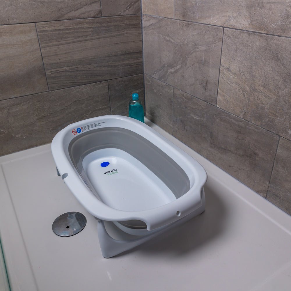Vital Baby Foldable Compact Baby Bath - White & Grey - Baby&More