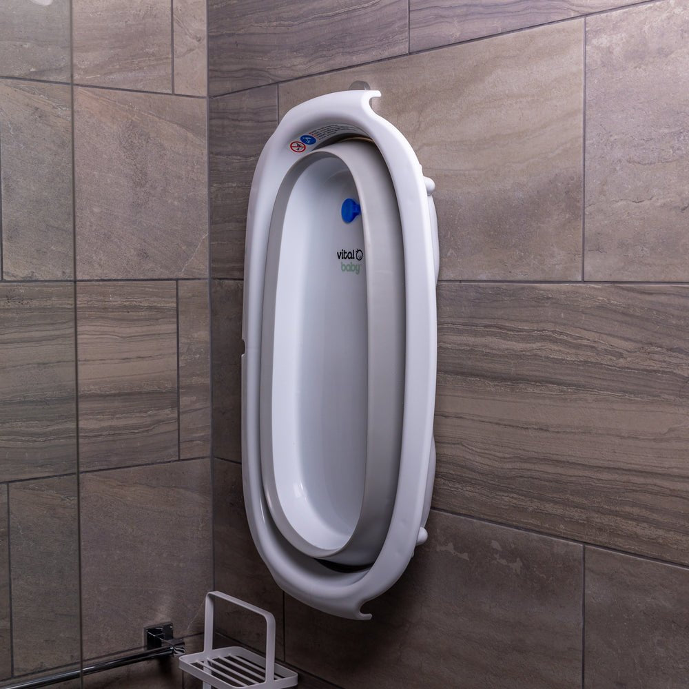 Vital Baby Foldable Compact Baby Bath - White & Grey - Baby&More