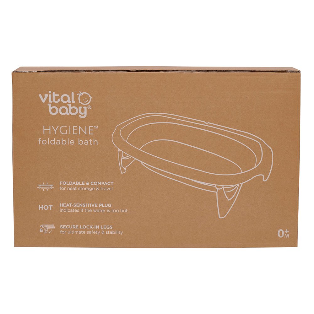 Vital Baby Foldable Compact Baby Bath - White & Grey - Baby&More