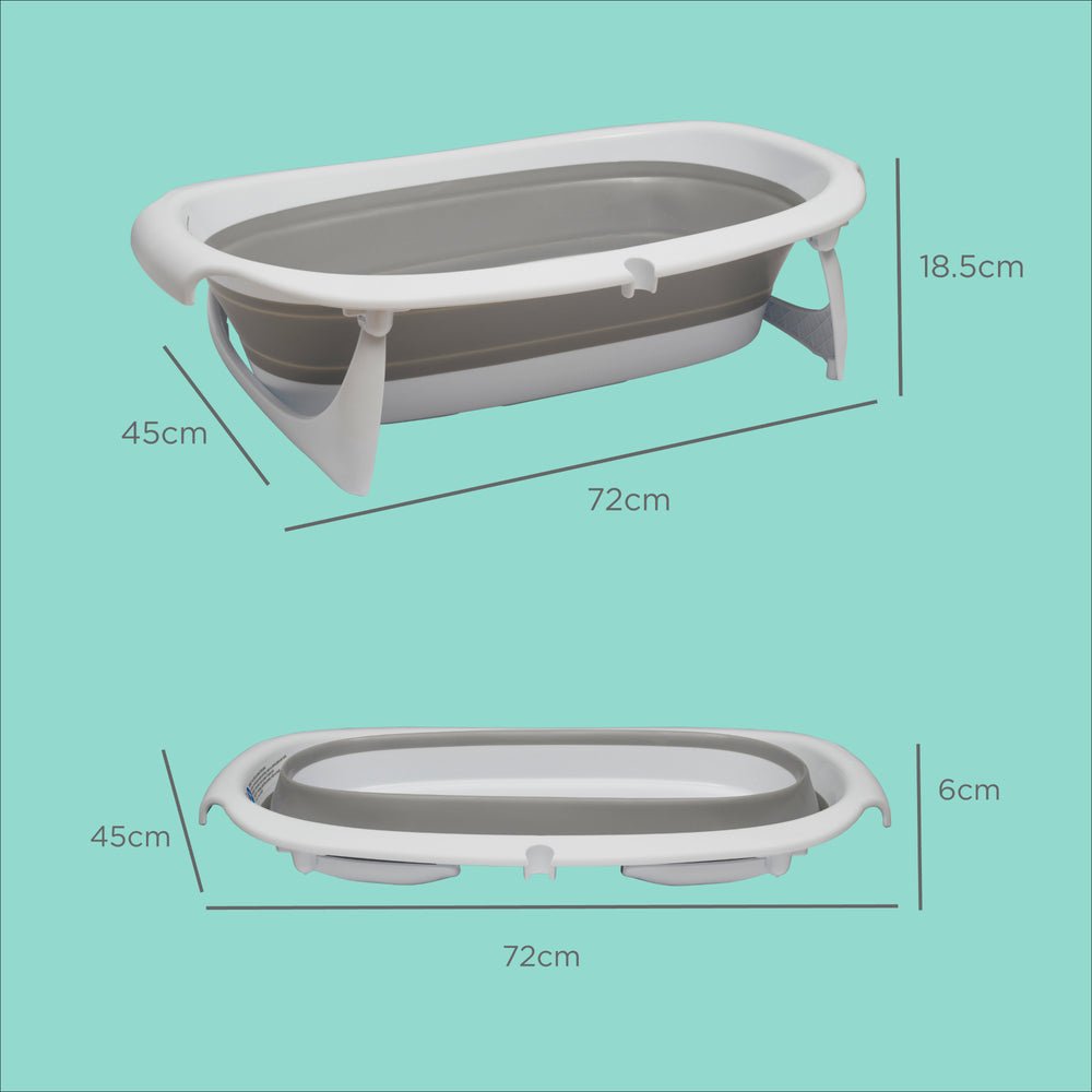 Vital Baby Foldable Compact Baby Bath - White & Grey - Baby&More