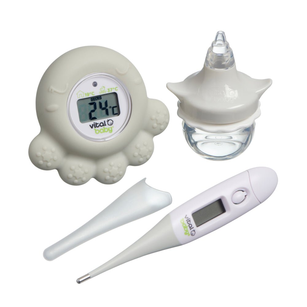 Vital Baby Healthcare Kit with Decongester, Room, Bath & Baby Thermometer - Baby&More