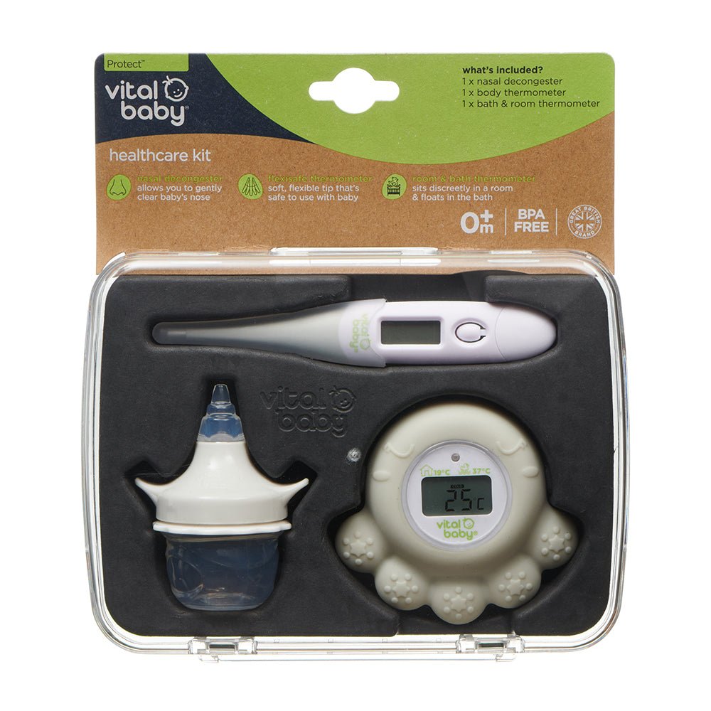 Vital Baby Healthcare Kit with Decongester, Room, Bath & Baby Thermometer - Baby&More
