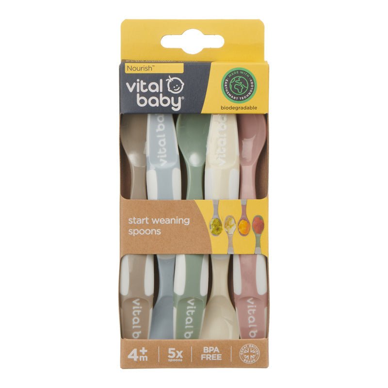 Vital Baby Nourish Start Weaning Spoons - 5 Pack - Baby&More