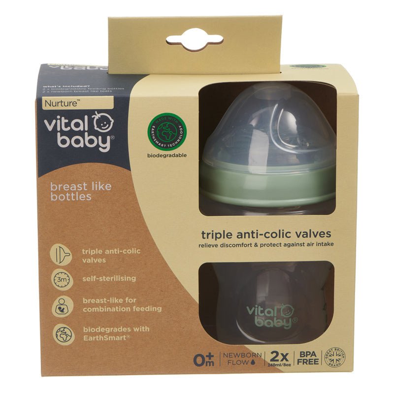 Vital Baby Nurture Breast Like Bottle - 240ml - 2 Pack - Baby&More