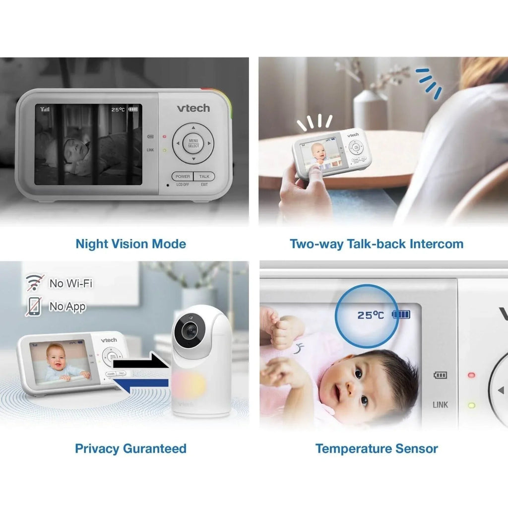 VTech - VM3263 2.8" Pan & Tilt Video Monitor with Night Light - Baby&More