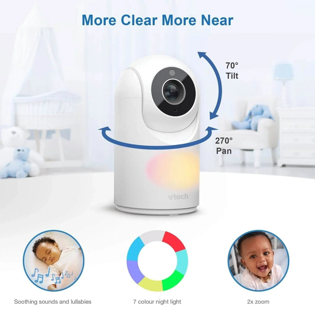 VTech - VM3263 2.8" Pan & Tilt Video Monitor with Night Light - Baby&More