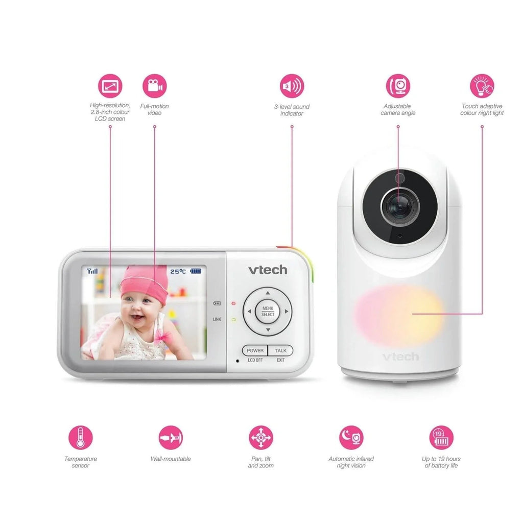 VTech - VM3263 2.8" Pan & Tilt Video Monitor with Night Light - Baby&More
