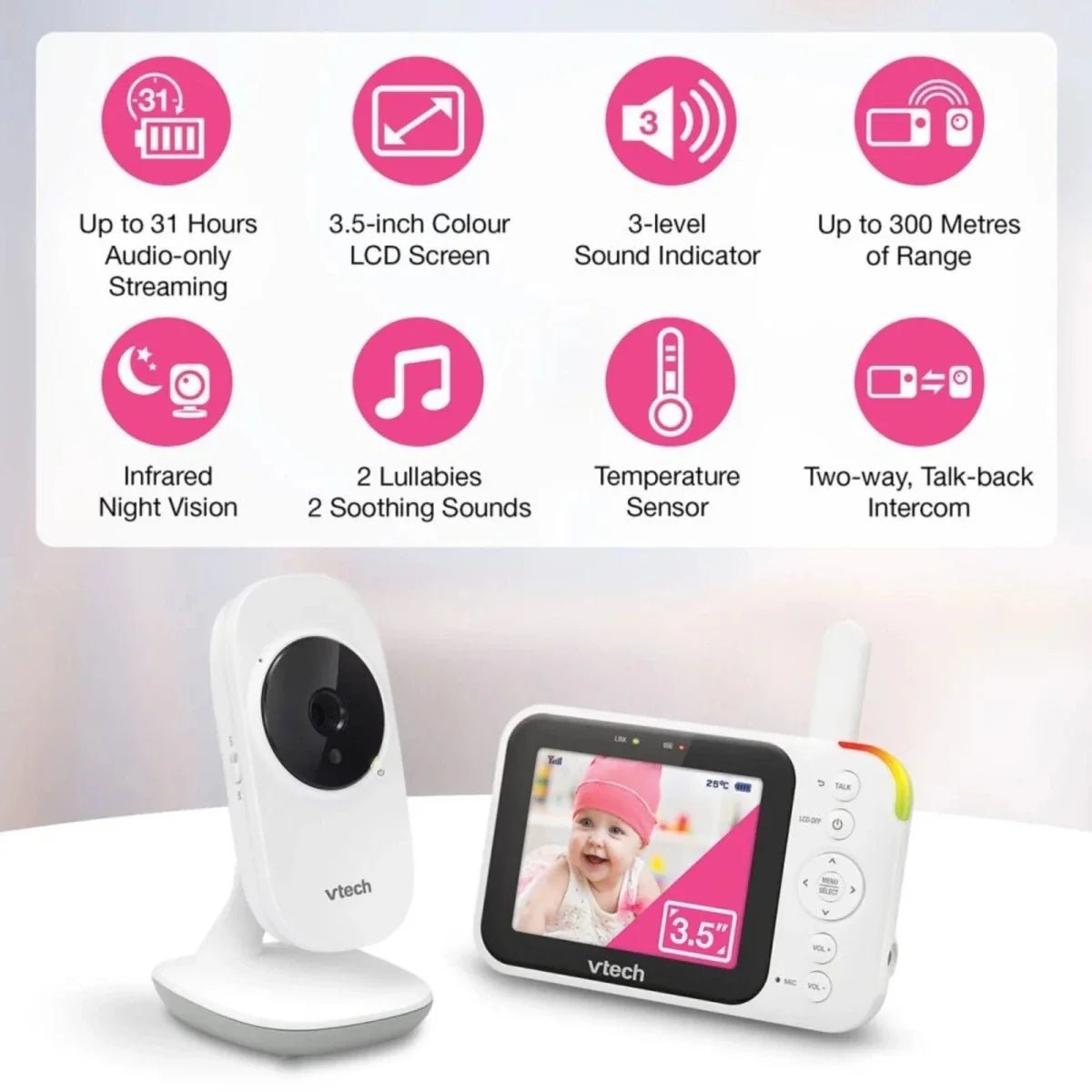 VTech VM4252 3.5" Video Baby Monitor - Baby&More
