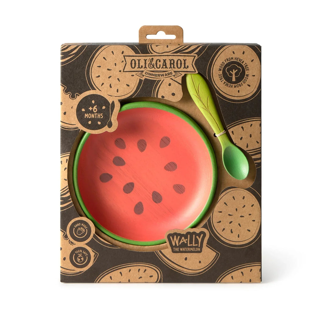 Oli&Carol Wally the Watermelon Plate and Spoon Set