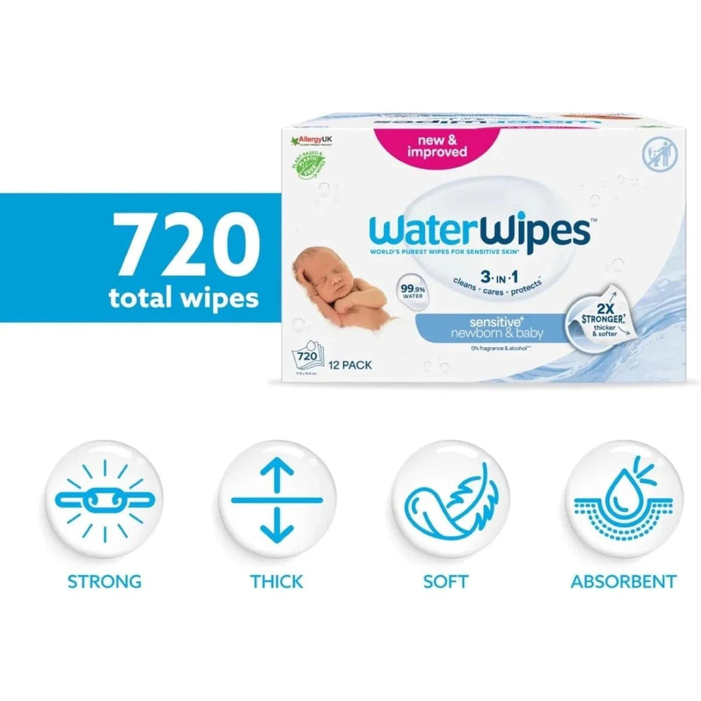 WaterWipes Sensitive Baby Wipes - 12 Packs - Baby&More