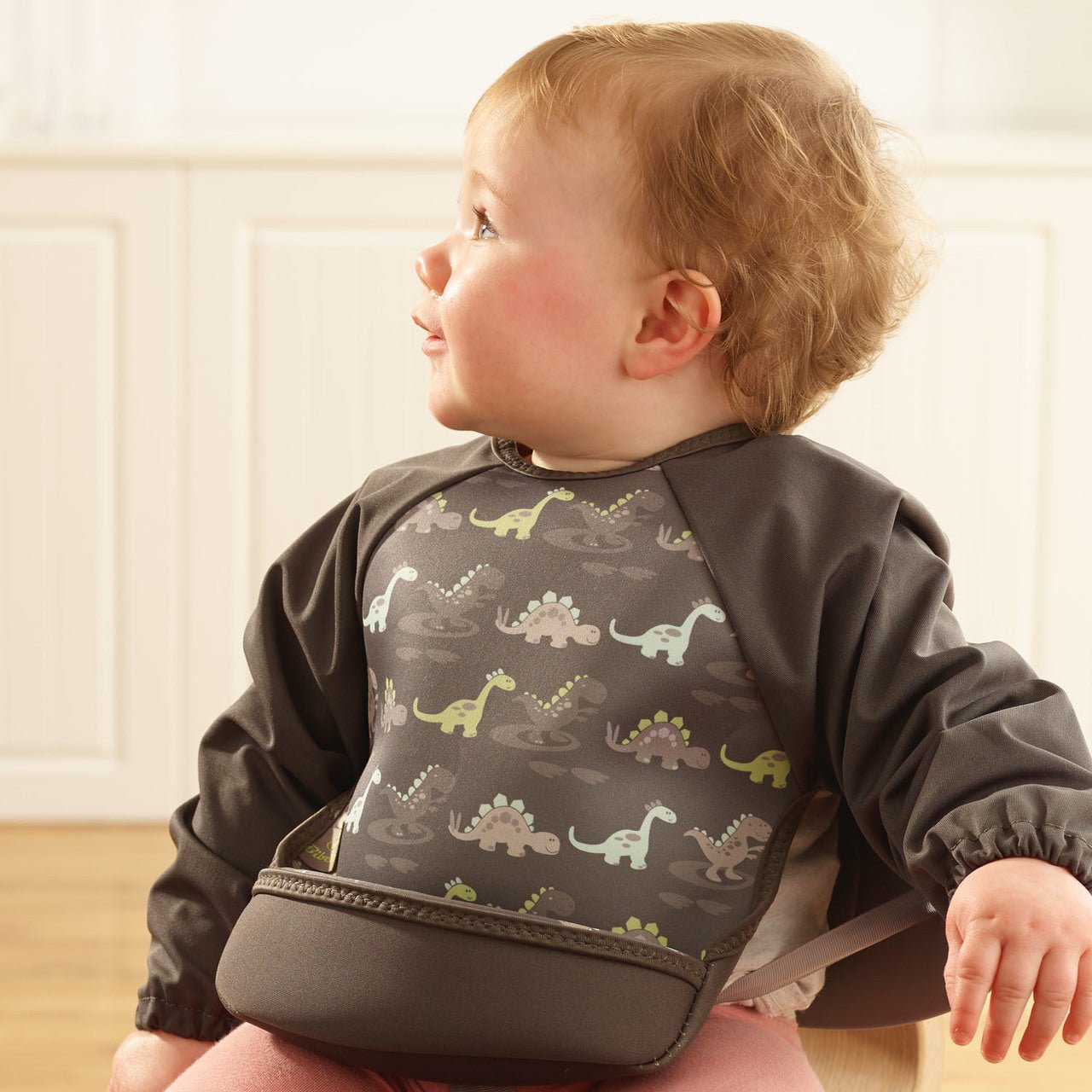 Weaning Bib with Sleeves - Dinosaurs UltraBib - Baby&More