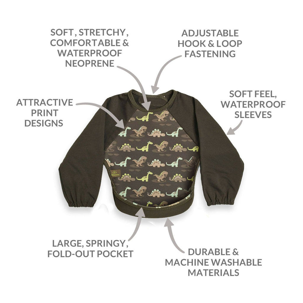 Weaning Bib with Sleeves - Dinosaurs UltraBib - Baby&More