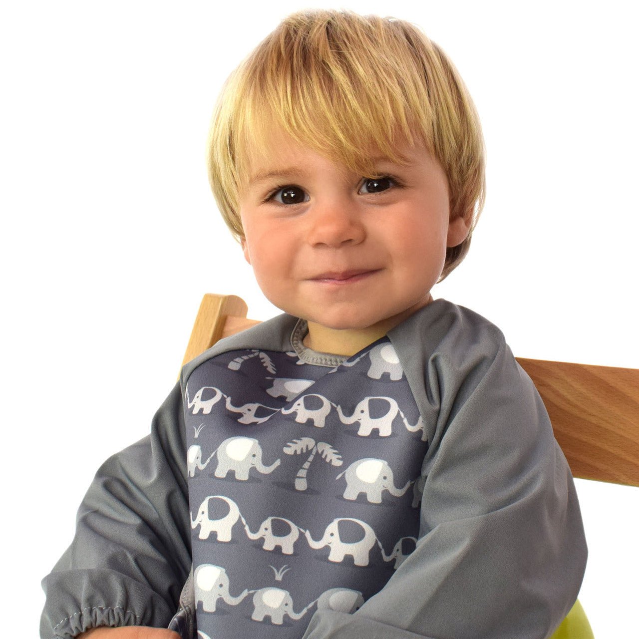 Weaning Bib with Sleeves - Elephants UltraBib - Baby&More