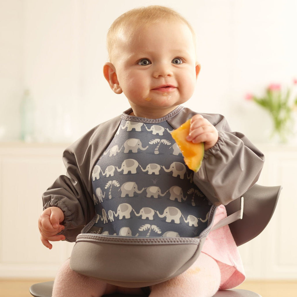 Weaning Bib with Sleeves - Elephants UltraBib - Baby&More