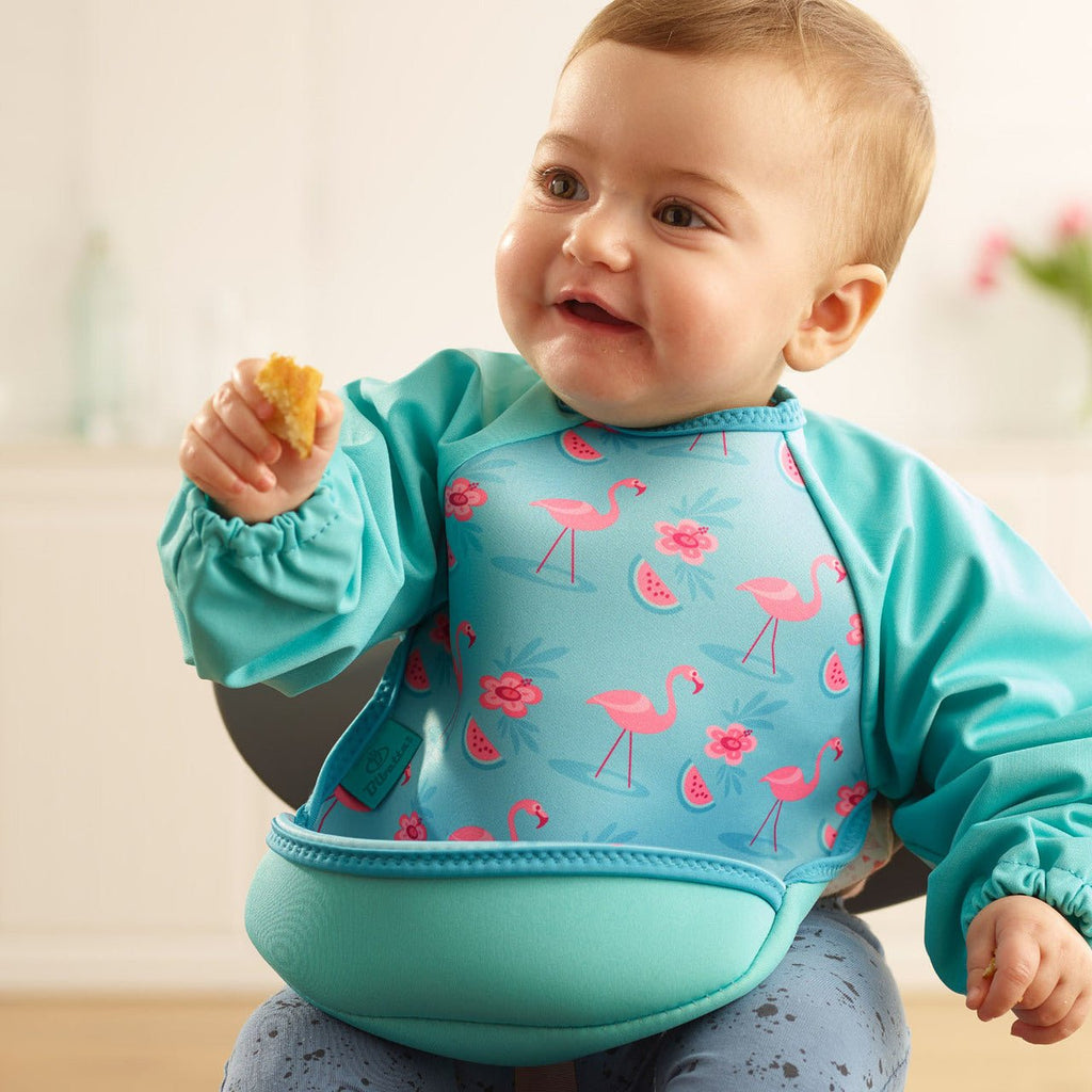 Weaning Bib with Sleeves - Flamingos UltraBib - Baby&More