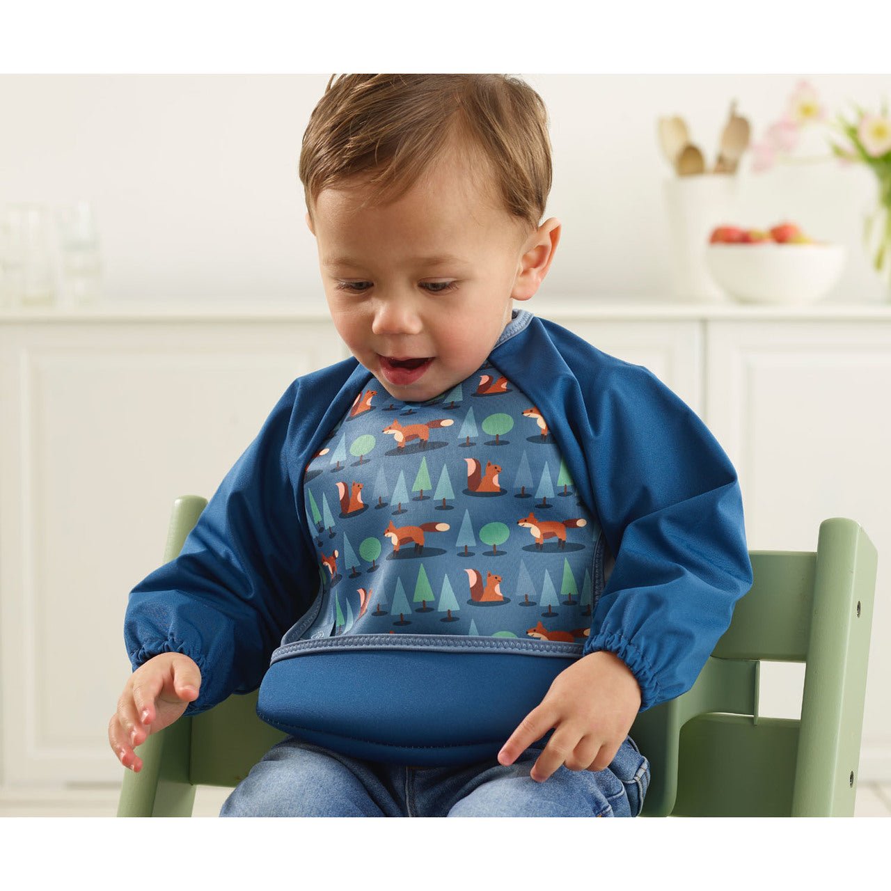 Weaning Bib with Sleeves - Foxes UltraBib - Baby&More