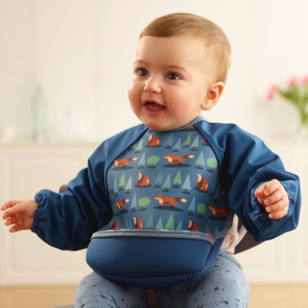 Weaning Bib with Sleeves - Foxes UltraBib - Baby&More