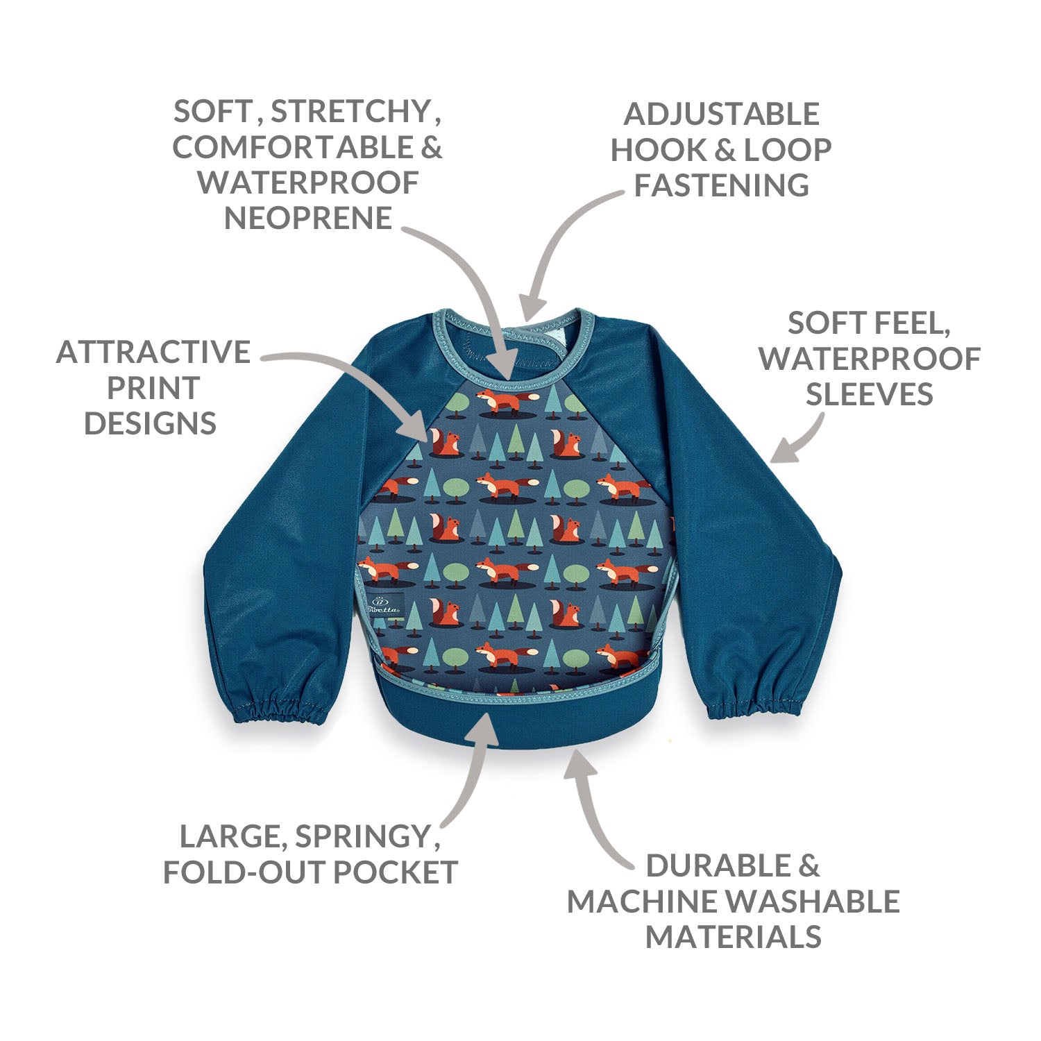 Weaning Bib with Sleeves - Foxes UltraBib - Baby&More