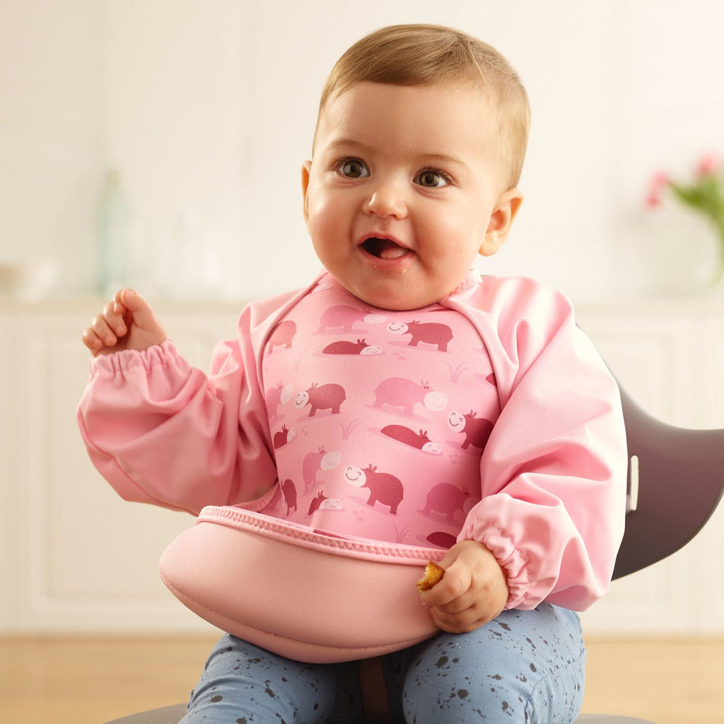 Weaning Bib with Sleeves - Hippos UltraBib - Baby&More