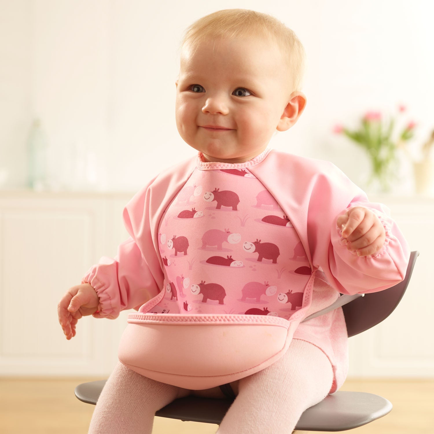 Weaning Bib with Sleeves - Hippos UltraBib - Baby&More