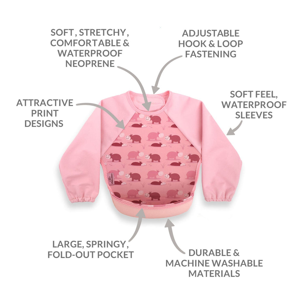 Weaning Bib with Sleeves - Hippos UltraBib - Baby&More