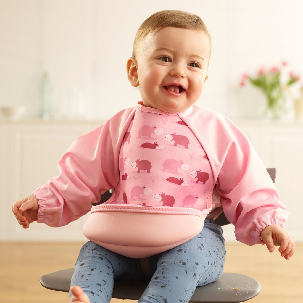 Weaning Bib with Sleeves - Hippos UltraBib - Baby&More