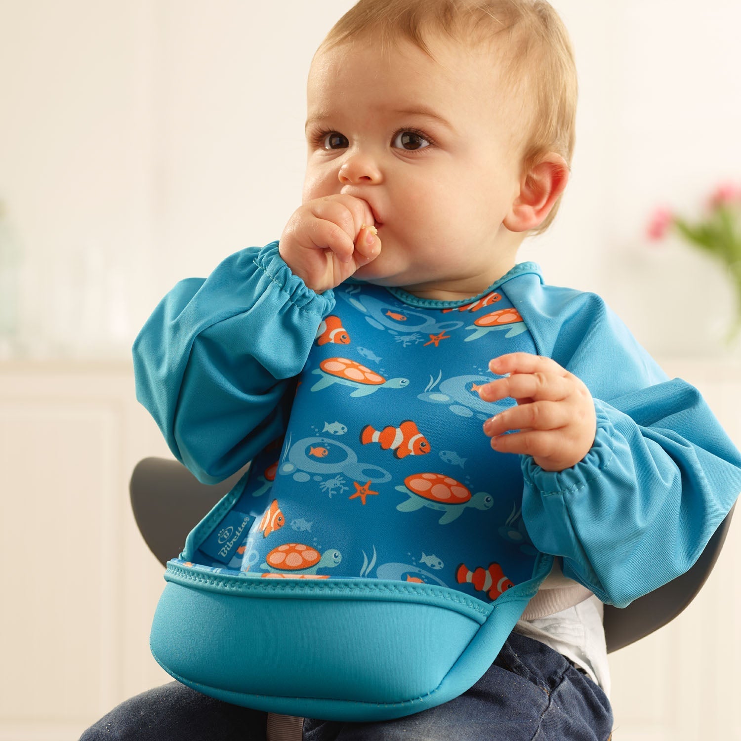 Weaning Bib with Sleeves - Tropical Fish UltraBib - Baby&More