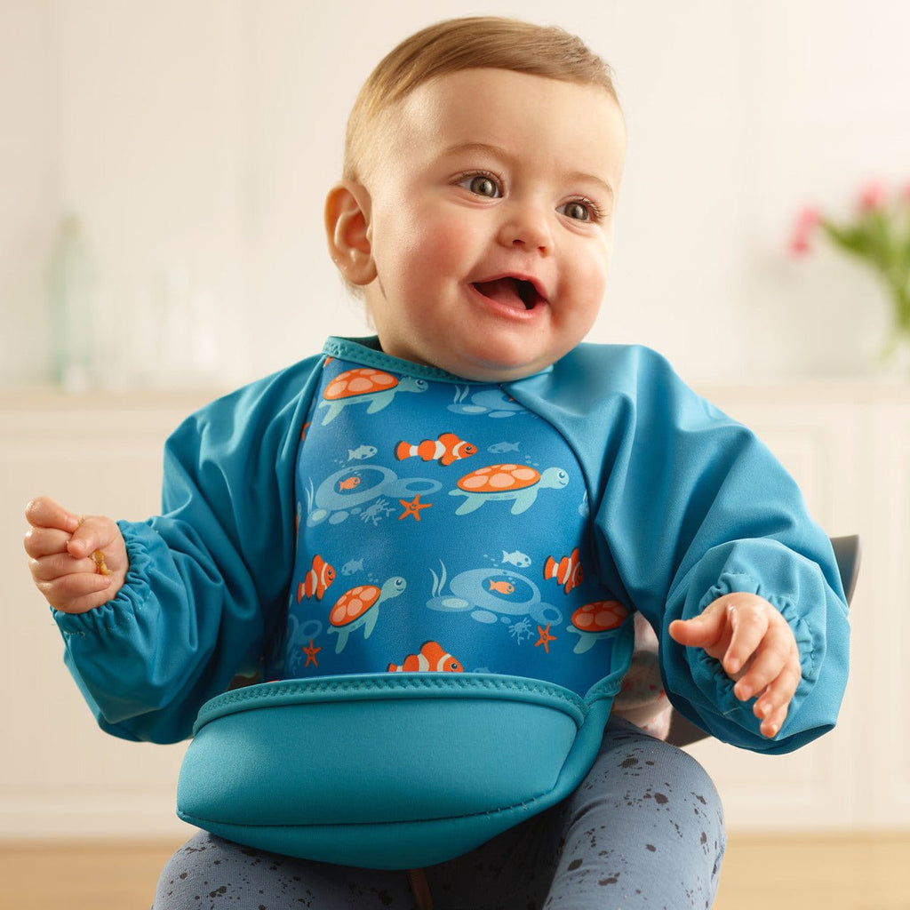Weaning Bib with Sleeves - Tropical Fish UltraBib - Baby&More
