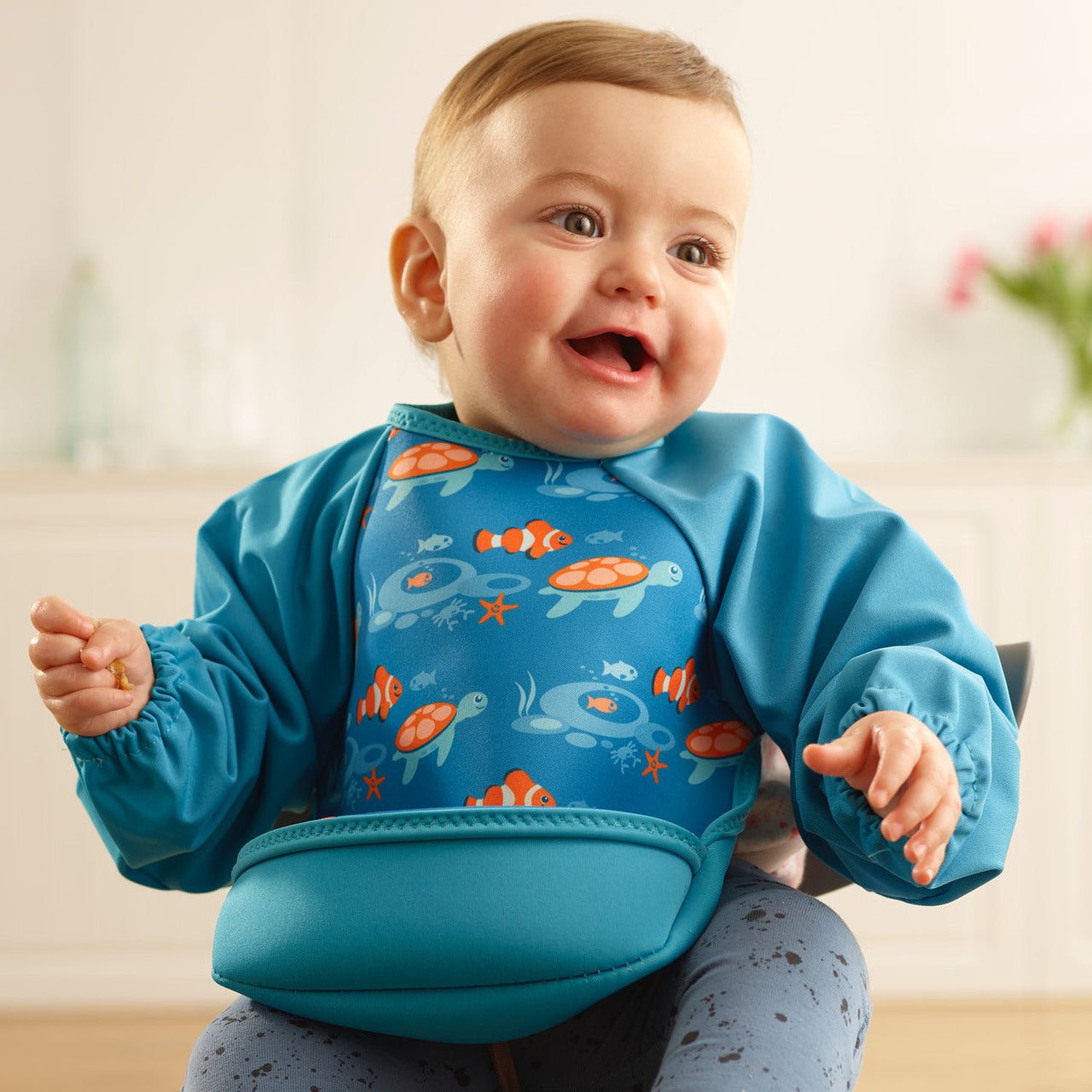 Weaning Bib with Sleeves - Tropical Fish UltraBib - Baby&More