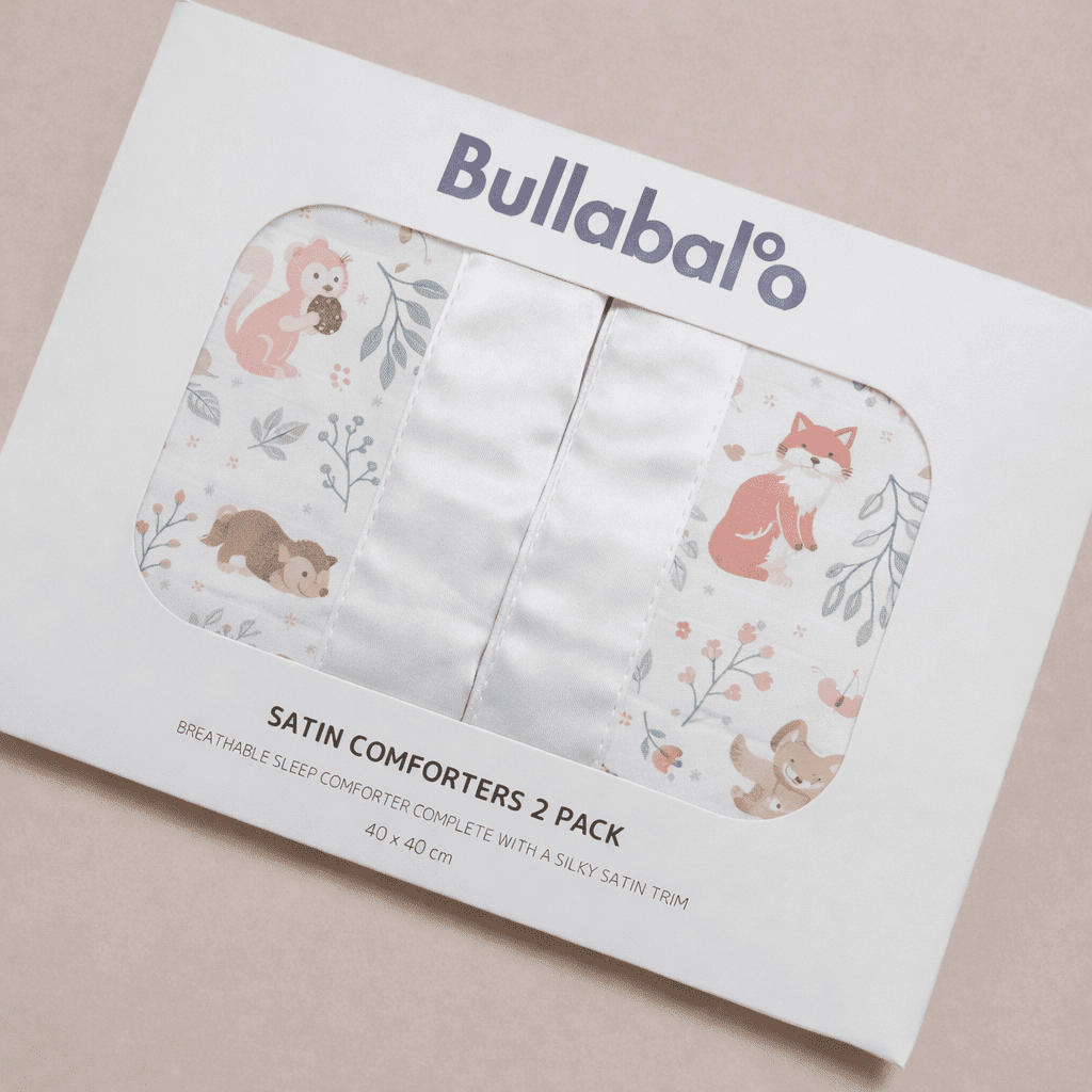 Whimsical Meadow Satin Edge Muslin Comforter - 2 - Pack - White Satin - Baby&More