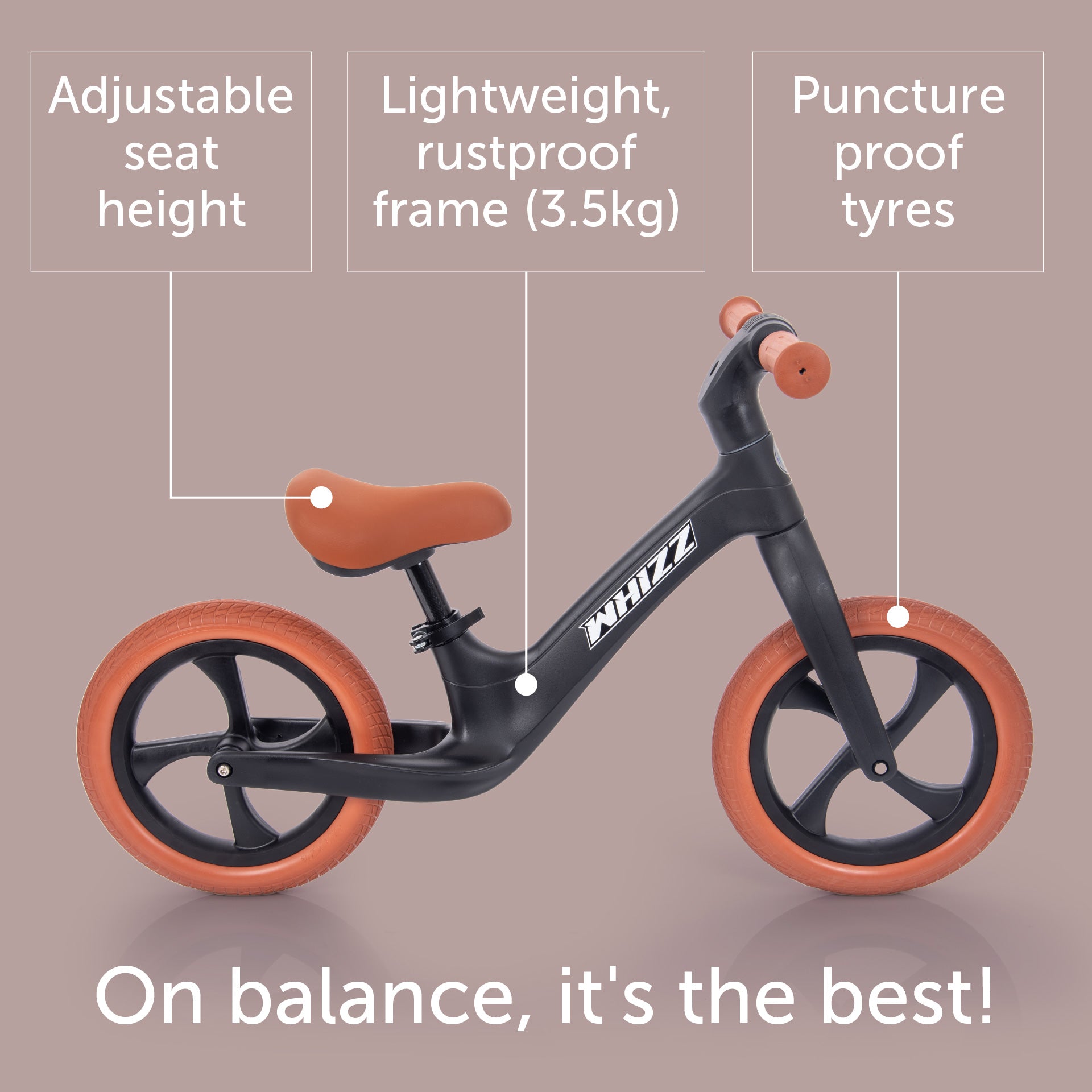 Whizz Balance Bike - Black - Baby&More