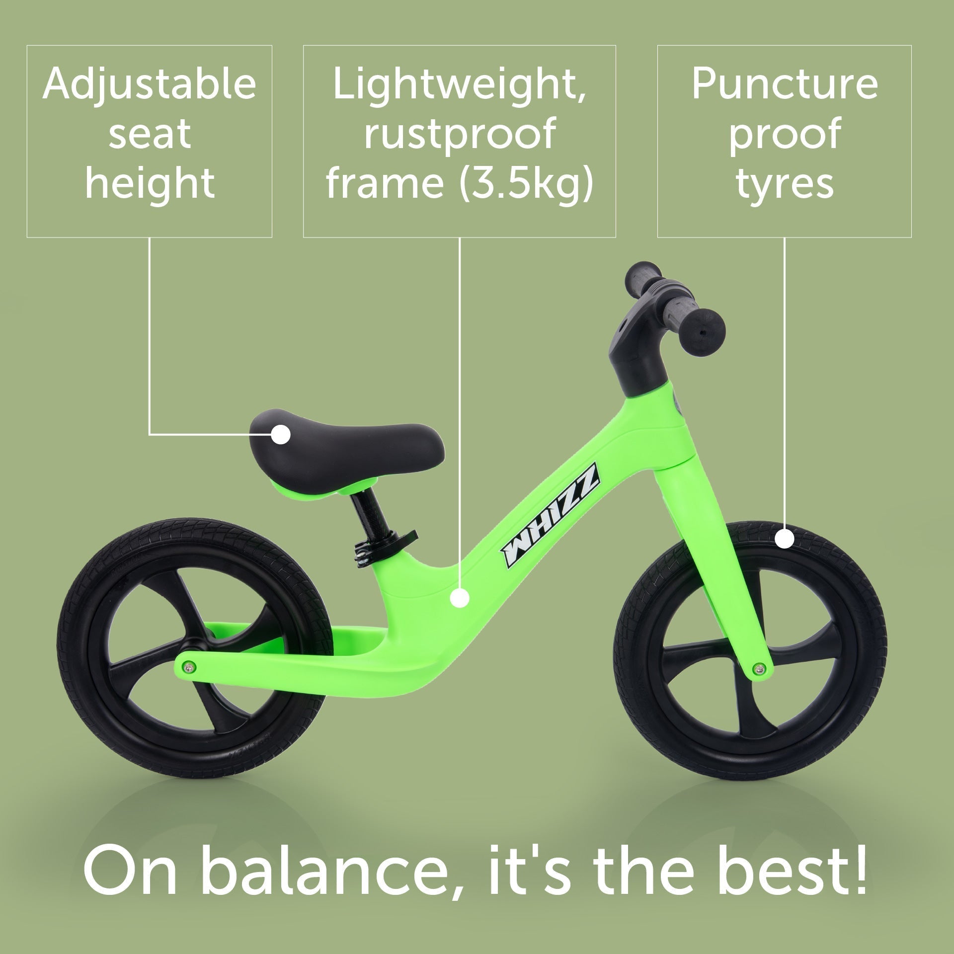 Whizz Balance Bike - Green - Baby&More