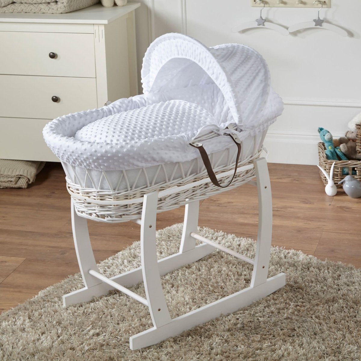 For Your Little One Wicker Moses Basket With Stand and Bedding