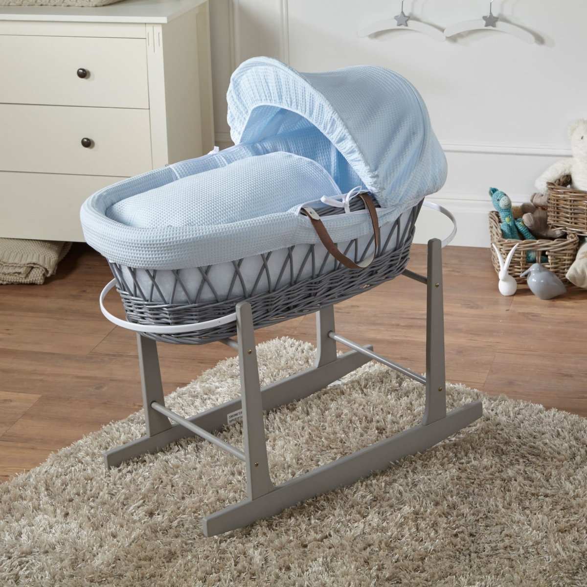 For Your Little One Wicker Moses Basket With Stand and Bedding
