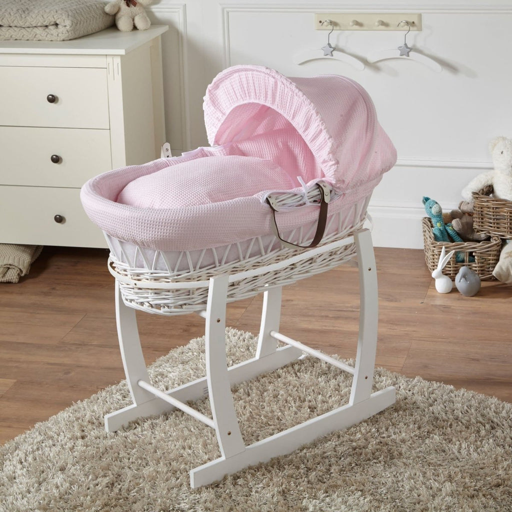 For Your Little One Wicker Moses Basket With Stand and Bedding