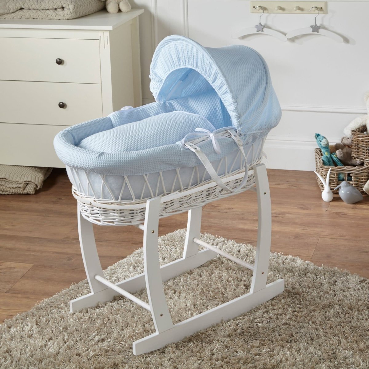For Your Little One Wicker Moses Basket With Stand and Bedding