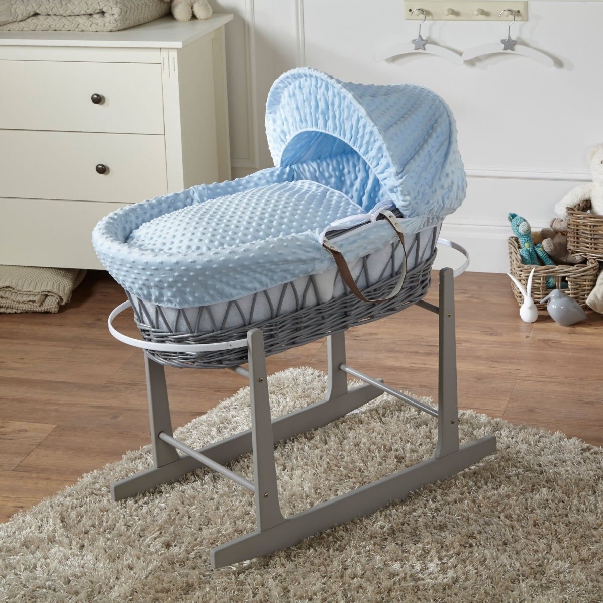 For Your Little One Wicker Moses Basket With Stand and Bedding