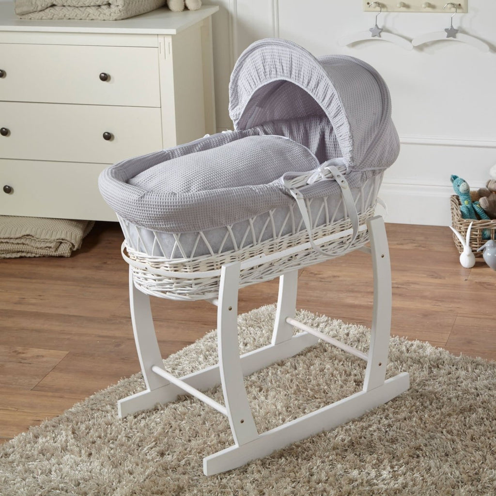 For Your Little One Wicker Moses Basket With Stand and Bedding