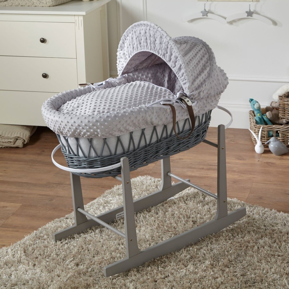 For Your Little One Wicker Moses Basket With Stand and Bedding