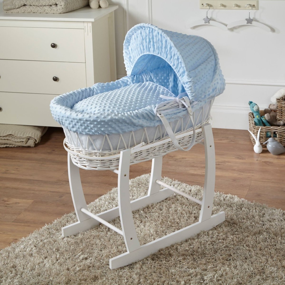 Wicker Baby Moses Basket With Stand and Bedding - Baby&More