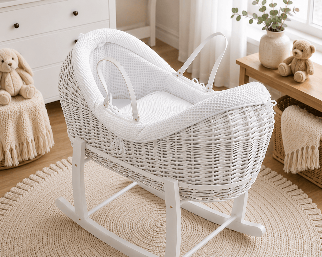 Wicker Deluxe Pod Baby Moses Basket With Stand - Baby&More
